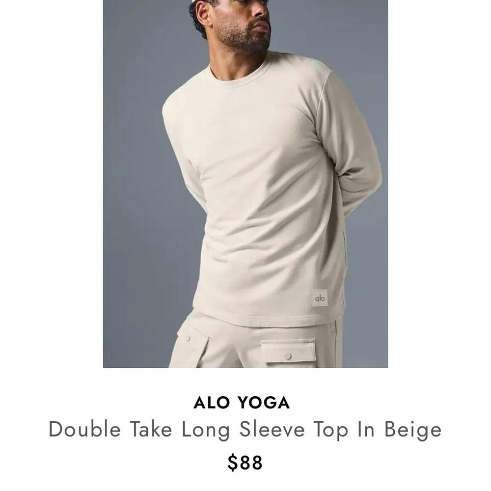 Alo yoga cream beige long sleeve mens
